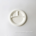 Kompostierbare runde Bagasse -Platte 9 "weiße Teller